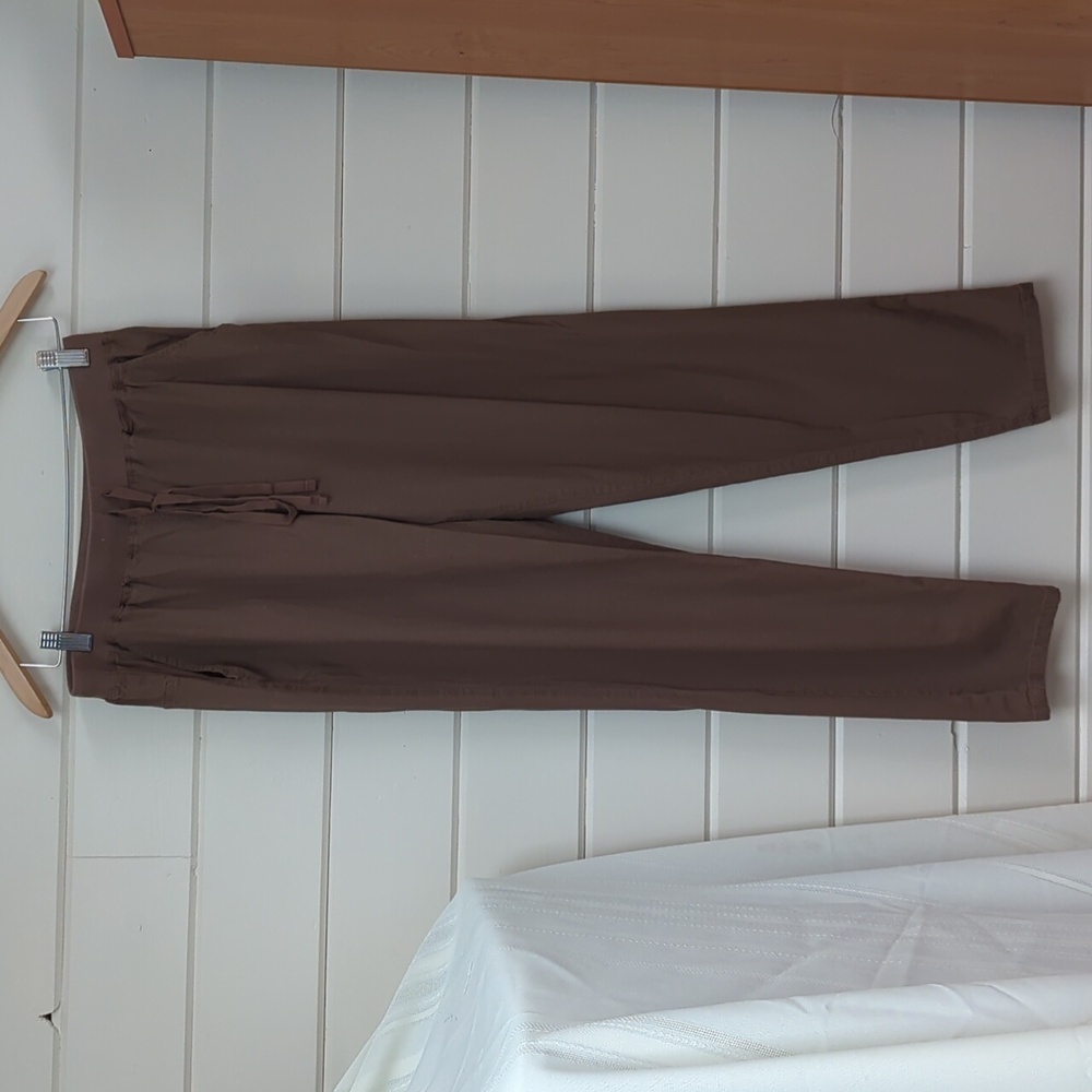 linen blend pullup pants, size M